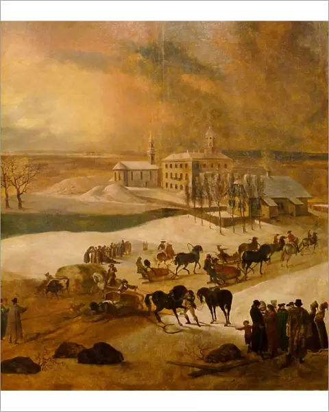 Winter view of Poltsamaa castle (Detail), 1793. Artist: Barisien, Friedrich Hartmann (1724-1796)
