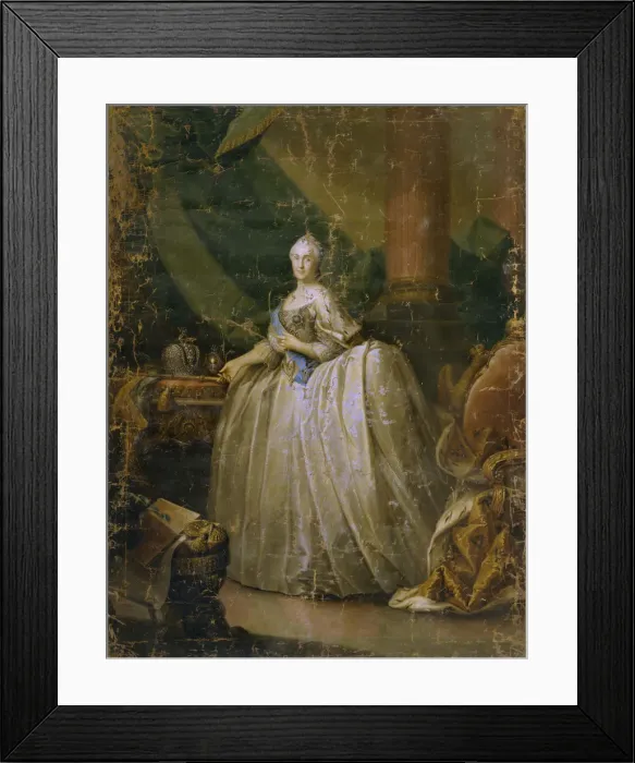 Framed Print : Portrait of Empress Catherine II (1729-1796), 1765. Artist: Buchholz, Heinrich (1735-1780) Framed Print : Portrait of Empress Catherine II (1729-1796), 1765. Artist: Buchholz, Heinrich (1735-1780)