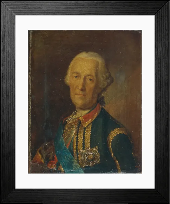Framed Print : Portrait of the field marshal and politician Count Burkhard Christoph von Munnich (1683-1767), 1764. Artist: Buchholz, Heinrich (1735-1780) Framed Print : Portrait of the field marshal and politician Count Burkhard Christoph von Munnich (1683-1767), 1764. Artist: Buchholz, Heinrich (1735-1780)
