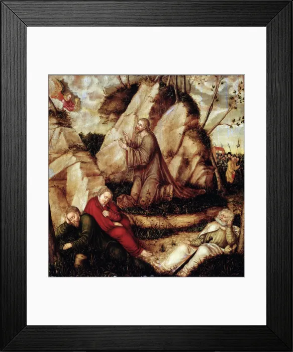 Framed Print : The Agony in the Garden. Artist: Cranach, Lucas, the Elder (1472-1553) Framed Print : The Agony in the Garden. Artist: Cranach, Lucas, the Elder (1472-1553)