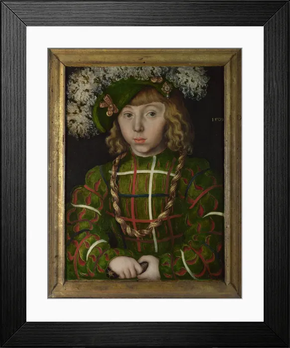 Framed Print : John Frederick I, Elector of Saxony (1503-1554), 1509. Artist: Cranach, Lucas, the Elder (1472-1553) Framed Print : John Frederick I, Elector of Saxony (1503-1554), 1509. Artist: Cranach, Lucas, the Elder (1472-1553)