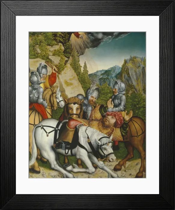 Framed Print : The Conversion on the Way to Damascus. Artist: Cranach, Lucas, the Younger (1515-1586) Framed Print : The Conversion on the Way to Damascus. Artist: Cranach, Lucas, the Younger (1515-1586)