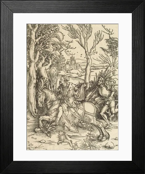 Framed Print : Knight and Lansquenet, c. 1497. Artist: Durer, Albrecht (1471-1528) Framed Print : Knight and Lansquenet, c. 1497. Artist: Durer, Albrecht (1471-1528)