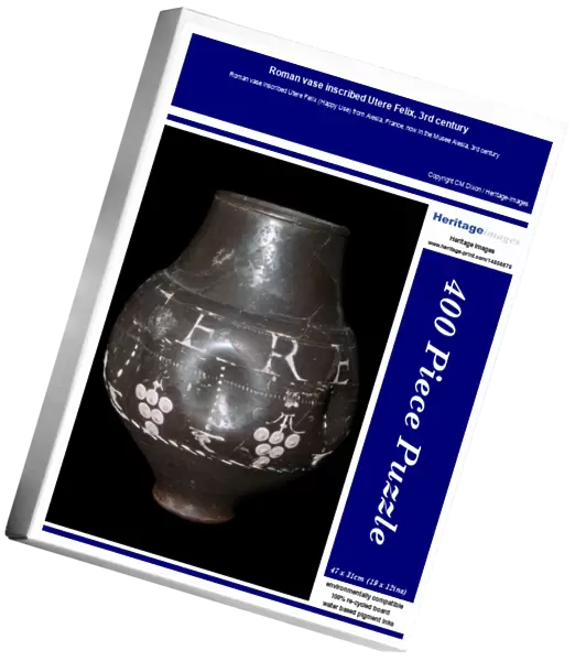Roman vase inscribed Utere Felix, 3rd century