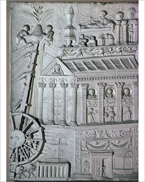 Roman relief of a crane being used