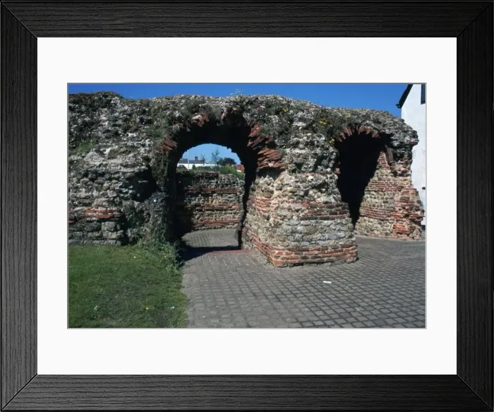 Framed Print : The Balkearne gate in Colchester, 1st century Framed Print : The Balkearne gate in Colchester, 1st century