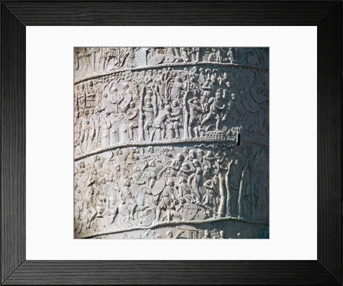 Framed Print : Scene from Trajans column, River Tiber personified and pontoon bridge, 2nd century Framed Print : Scene from Trajans column, River Tiber personified and pontoon bridge, 2nd century