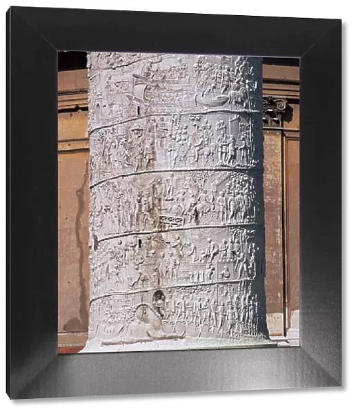 Shot of Trajans column, showing the Dacian wars, 2nd century