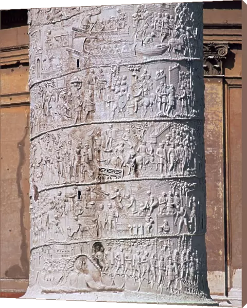 Shot of Trajans column, showing the Dacian wars, 2nd century