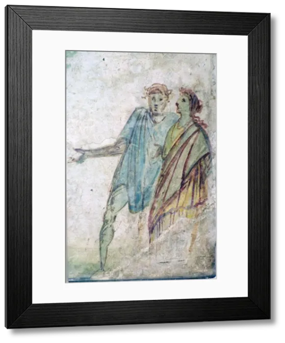 Framed Print : Roman wall-painting of a Bacchanalian dance, 1st century Framed Print : Roman wall-painting of a Bacchanalian dance, 1st century