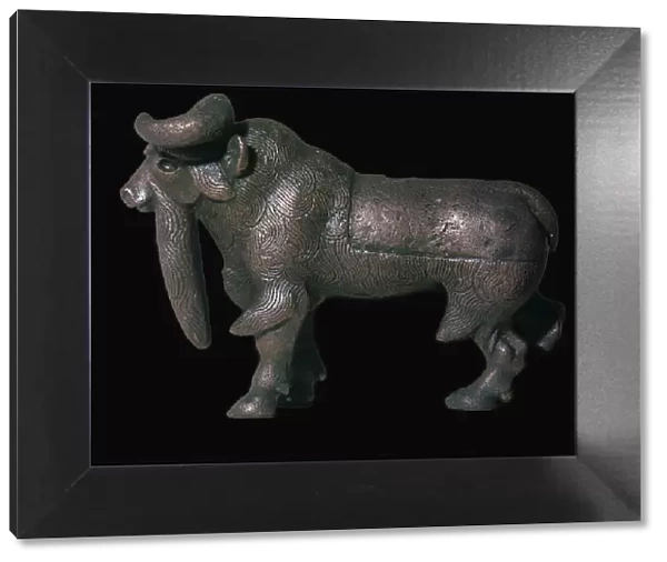 Solid copper Sumerian bison
