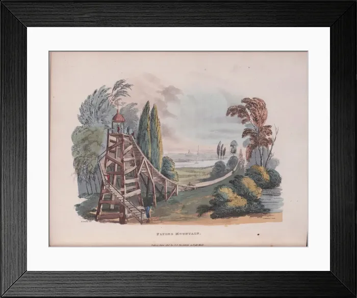 Framed Print : Flying Mountain (Montagnes Russes) in Little Russia, 1815. Artist: Johnston, Robert (1783-1839) Framed Print : Flying Mountain (Montagnes Russes) in Little Russia, 1815. Artist: Johnston, Robert (1783-1839)