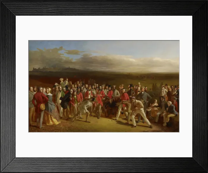 Framed Print : The Golfers, 1847. Artist: Lees, Charles (1800-1880) Framed Print : The Golfers, 1847. Artist: Lees, Charles (1800-1880)