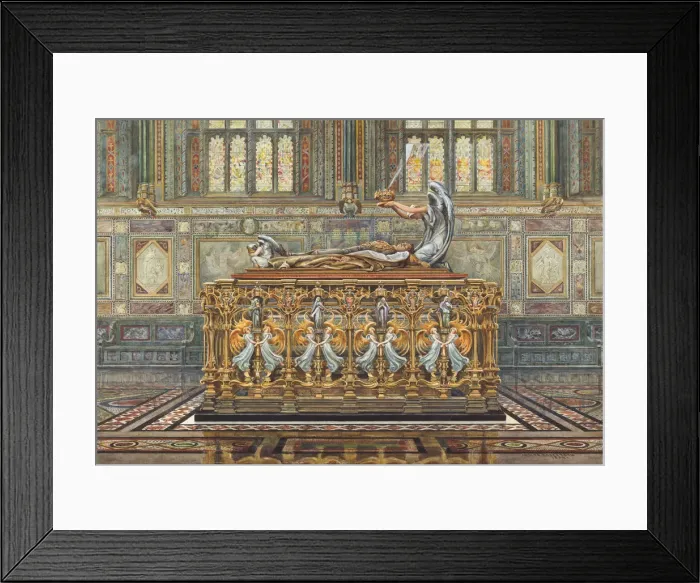 Framed Print : Drawing for Alfred Gilberts project for the tomb of the Duke of Clarence, 1894. Artist: Robertson, Arthur (1850-1911) Framed Print : Drawing for Alfred Gilberts project for the tomb of the Duke of Clarence, 1894. Artist: Robertson, Arthur (1850-1911)