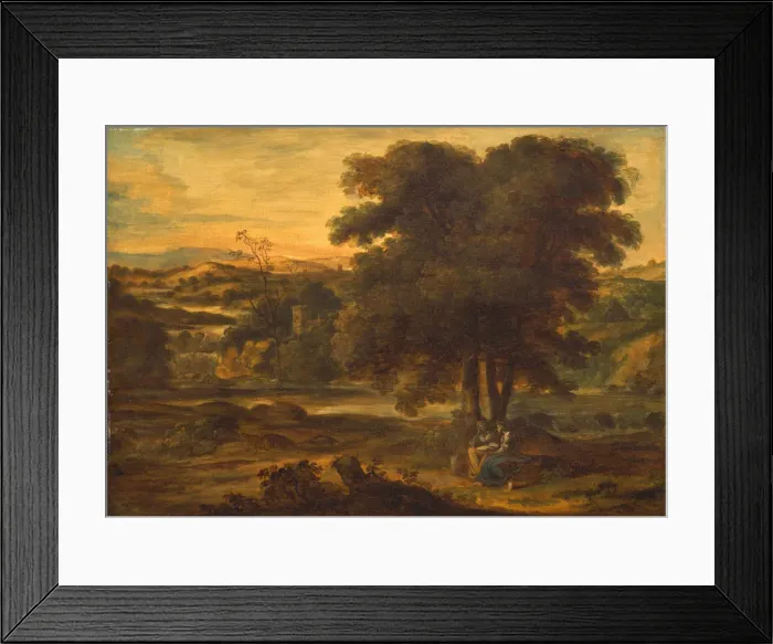 Framed Print : Classical Landscape, 1767-1771. Artist: Runciman, Alexander (1736-1785) Framed Print : Classical Landscape, 1767-1771. Artist: Runciman, Alexander (1736-1785)