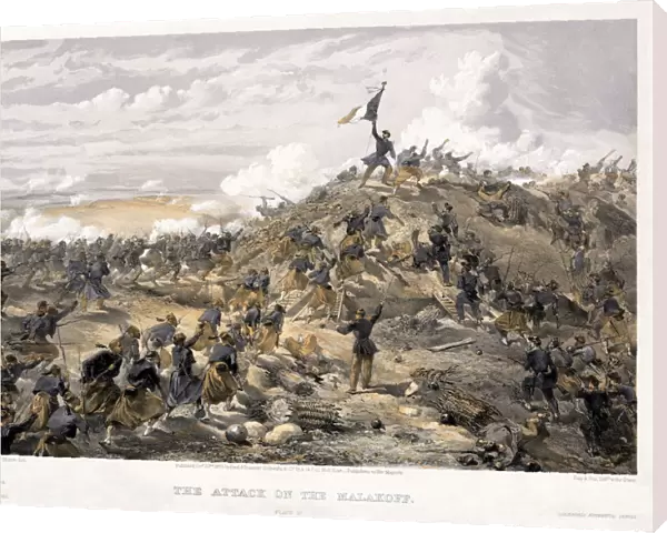 Attack on the Malakoff redoubt on 7 September 1855, 1855. Artist: Simpson, William (1832-1898)