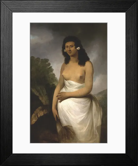 Framed Print : Portrait of Poedooa, daughter of Orea, King of Ulaitea, Society Islands, ca. 1783. Artist: Webber, John (1751-1793) Framed Print : Portrait of Poedooa, daughter of Orea, King of Ulaitea, Society Islands, ca. 1783. Artist: Webber, John (1751-1793)