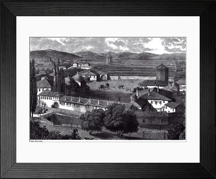 Framed Print : View of Bakhchisaray, ca 1845. Artist: 19244, James (active Mid of 19th cen. ) Framed Print : View of Bakhchisaray, ca 1845. Artist: 19244, James (active Mid of 19th cen. )