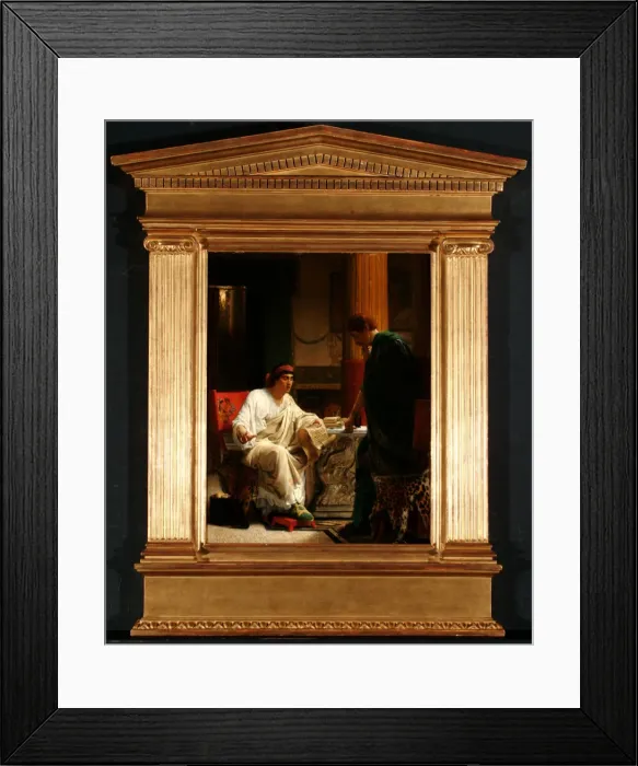 Framed Print : Vespasian hearing from one of his generals of the taking of Jerusalem by Titus, 1866. Artist: Alma-Tadema, Sir Lawrence (1836-1912) Framed Print : Vespasian hearing from one of his generals of the taking of Jerusalem by Titus, 1866. Artist: Alma-Tadema, Sir Lawrence (1836-1912)