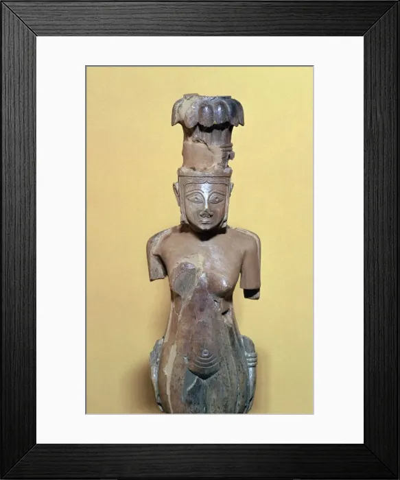 Framed Print : Ivory Phoenician figurine of a woman, 8th century BC Framed Print : Ivory Phoenician figurine of a woman, 8th century BC