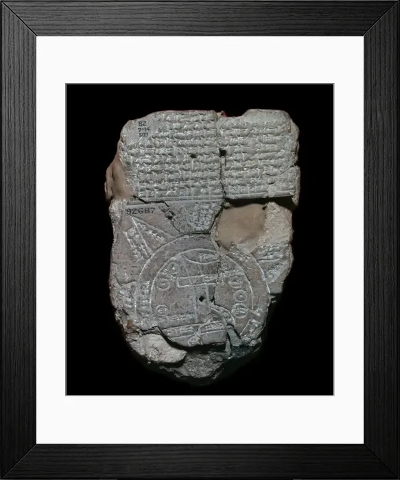Framed Print : Map of the World, probably from Sippar, southern Iraq, Babylonian, c700-c500 BC Framed Print : Map of the World, probably from Sippar, southern Iraq, Babylonian, c700-c500 BC
