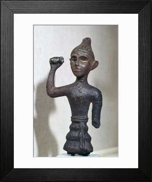 Framed Print : Bronze figure of a Canaanite deity, 16th century BC Framed Print : Bronze figure of a Canaanite deity, 16th century BC