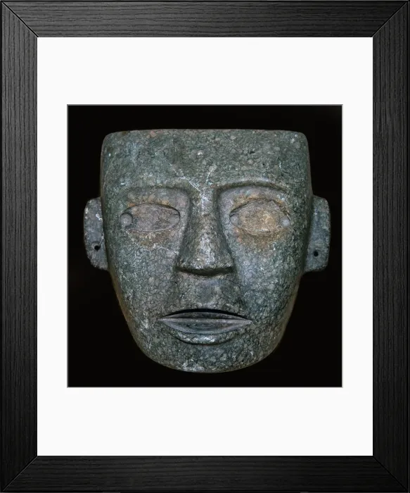 Framed Print : Maya culture Mexican stone mask Framed Print : Maya culture Mexican stone mask