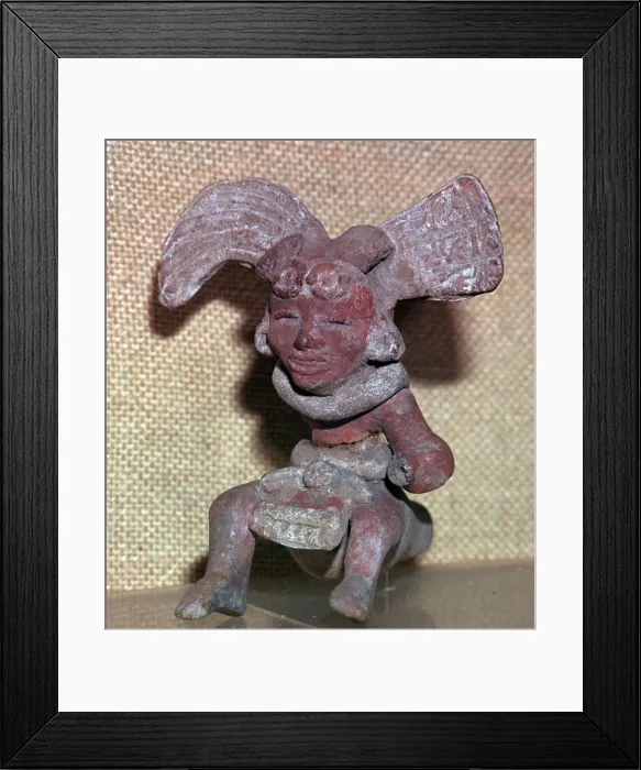 Framed Print : Huaxtec culture terracotta figurine Framed Print : Huaxtec culture terracotta figurine