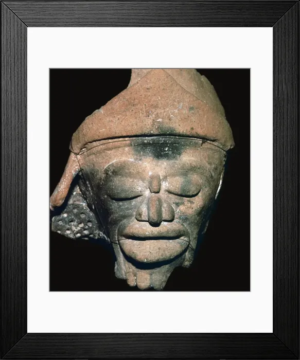 Framed Print : Mayan pottery incense burner, 8th century Framed Print : Mayan pottery incense burner, 8th century