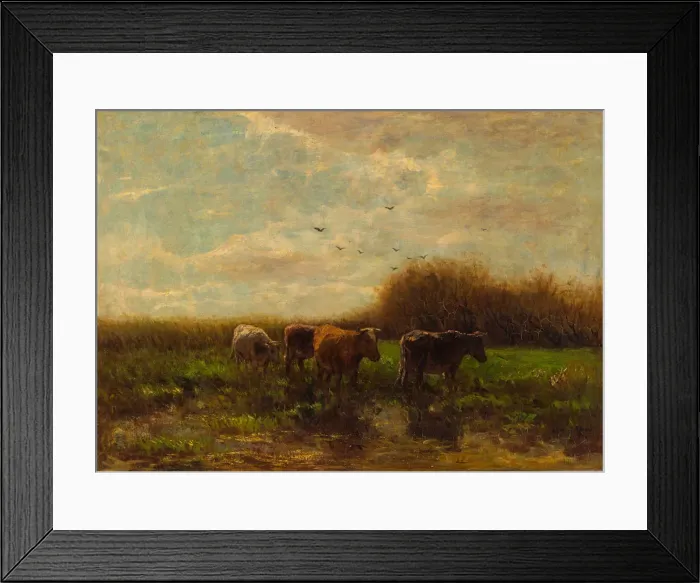 Framed Print : Cows at evening. Artist: Maris, Willem (1844-1910) Framed Print : Cows at evening. Artist: Maris, Willem (1844-1910)