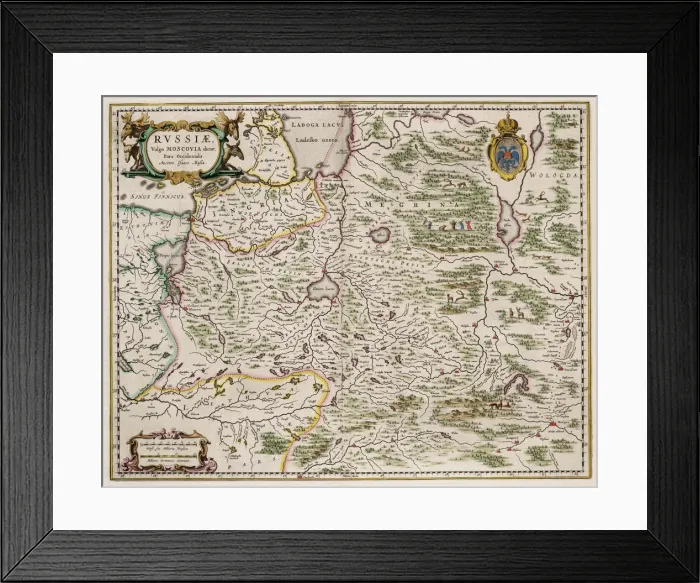Framed Print : Map of Western Russia (From: Partes Septentrionalis et Orientalis), 1664. Artist: Massa, Isaac Abrahamsz. (1586-1643) Framed Print : Map of Western Russia (From: Partes Septentrionalis et Orientalis), 1664. Artist: Massa, Isaac Abrahamsz. (1586-1643)