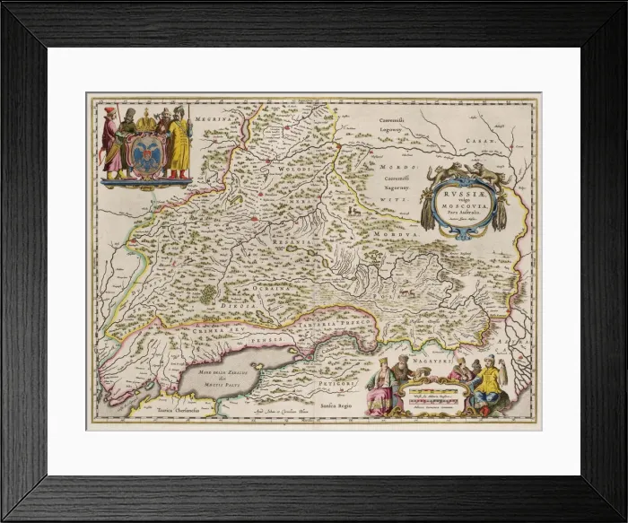 Framed Print : Southern Russia Map (From: Partes Septentrionalis et Orientalis), 1664. Artist: Massa, Isaac Abrahamsz. (1586-1643) Framed Print : Southern Russia Map (From: Partes Septentrionalis et Orientalis), 1664. Artist: Massa, Isaac Abrahamsz. (1586-1643)