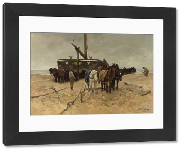 Fishing boat on the beach, 1882. Artist: Mauve, Anton (1838-1888)