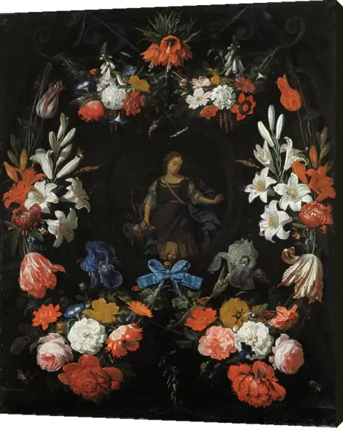 Garland of Flowers, ca 1675. Artist: Mignon, Abraham (1640-1679)