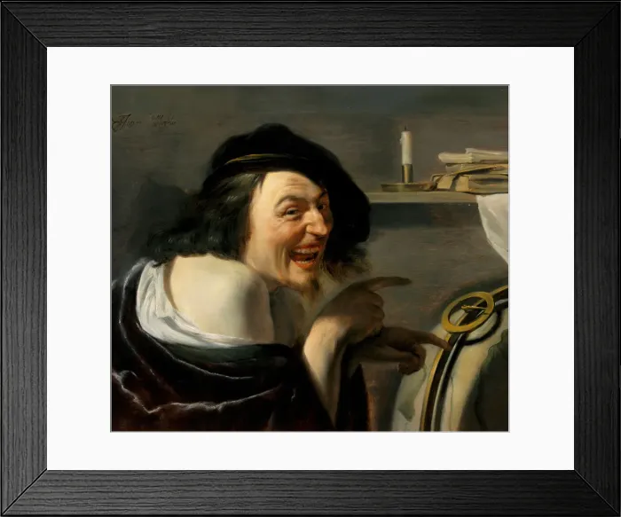 Framed Print : Democritus, 1630. Artist: Moreelse, Johan (Johannes Pauwelsz. ) (c. 1603?1634) Framed Print : Democritus, 1630. Artist: Moreelse, Johan (Johannes Pauwelsz. ) (c. 1603?1634)