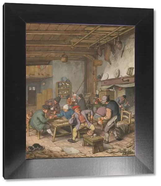 Room in an Inn with Peasants Drinking, Smoking and Playing Backgam, 1678. Artist: Ostade, Adriaen Jansz, van (1610-1685)