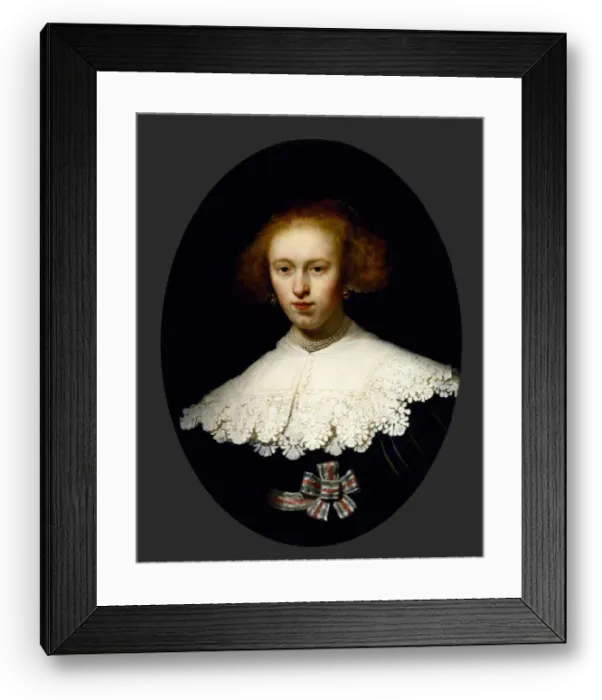 Framed Print : Portrait of a Young Woman, 1633. Artist: Rembrandt van Rhijn (1606-1669) Framed Print : Portrait of a Young Woman, 1633. Artist: Rembrandt van Rhijn (1606-1669)