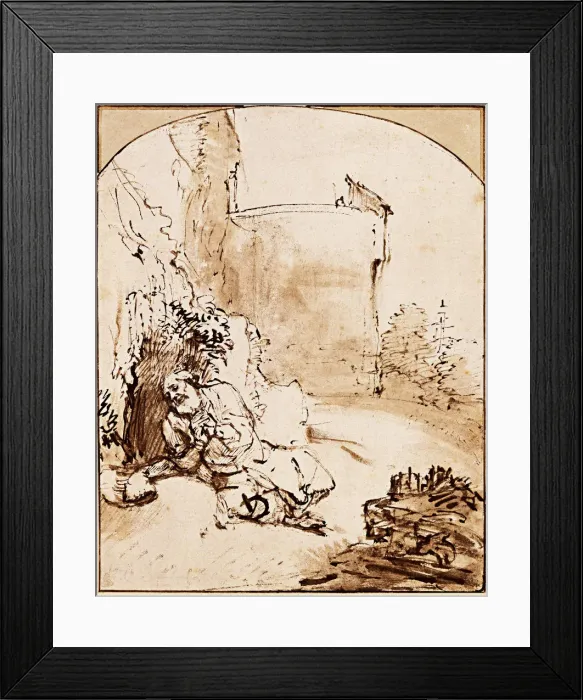 Framed Print : The Prophet Jonah before the Walls of Nineveh, ca 1651. Artist: Rembrandt van Rhijn (1606-1669) Framed Print : The Prophet Jonah before the Walls of Nineveh, ca 1651. Artist: Rembrandt van Rhijn (1606-1669)