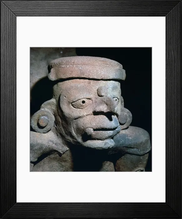 Framed Print : Detail of a Mayan pottery incense burner, 8th century Framed Print : Detail of a Mayan pottery incense burner, 8th century