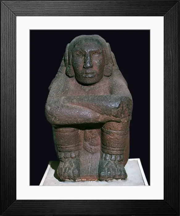 Framed Print : Mayan figurine of a seated god Framed Print : Mayan figurine of a seated god
