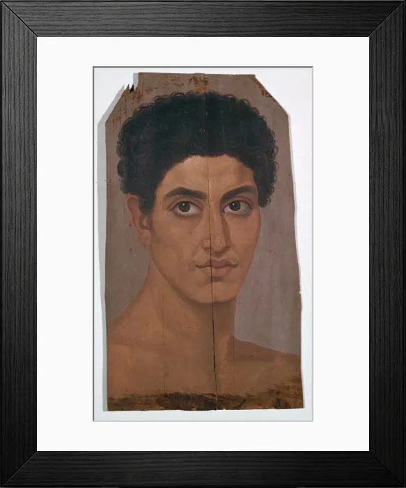 Framed Print : Egyptian wax portrait of a young man, 2nd century Framed Print : Egyptian wax portrait of a young man, 2nd century