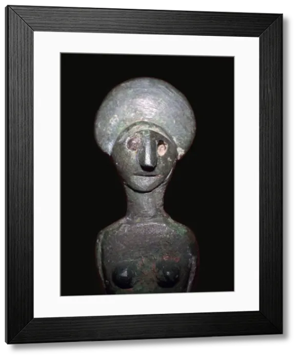 Framed Print : Detail of a Celtic-Iberian style bronze female figurine Framed Print : Detail of a Celtic-Iberian style bronze female figurine