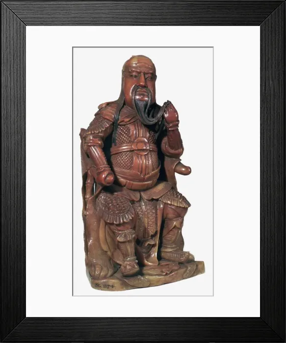 Framed Print : Soapstone Chinese statuette of Kuan-ti, 17th century Framed Print : Soapstone Chinese statuette of Kuan-ti, 17th century