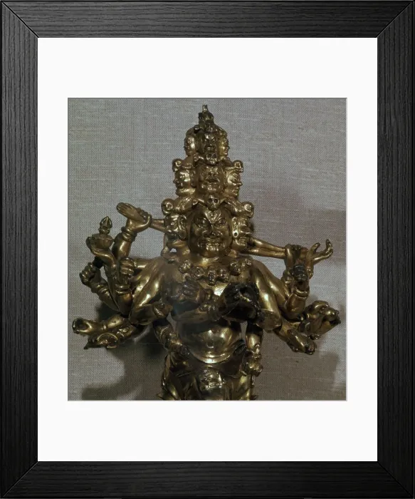 Framed Print : Chinese gilt-bronze statuette of a Dharmapala, 13th century Framed Print : Chinese gilt-bronze statuette of a Dharmapala, 13th century