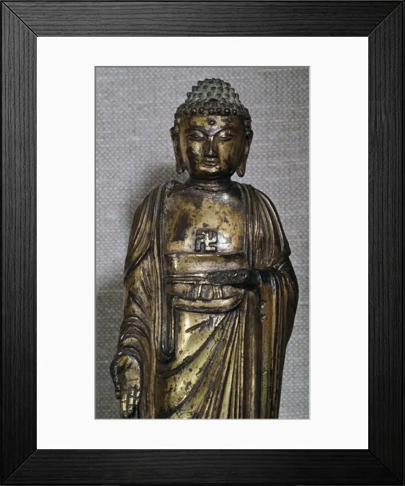 Framed Print : Chinese Ming dynasty gilt-bronze Buddha, 14th century Framed Print : Chinese Ming dynasty gilt-bronze Buddha, 14th century