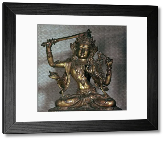 Framed Print : Statuette of the Bodhisattva Manjusri, 15th century Framed Print : Statuette of the Bodhisattva Manjusri, 15th century