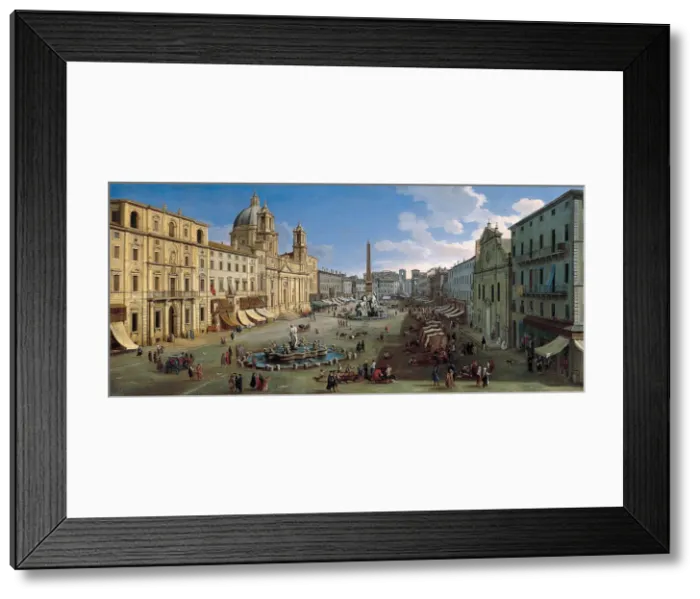 Framed Print : The Piazza Navona in Rome, 1699. Artist: Wittel (Vanvitelli), Caspar Adriaensz. van (1656-1736) Framed Print : The Piazza Navona in Rome, 1699. Artist: Wittel (Vanvitelli), Caspar Adriaensz. van (1656-1736)