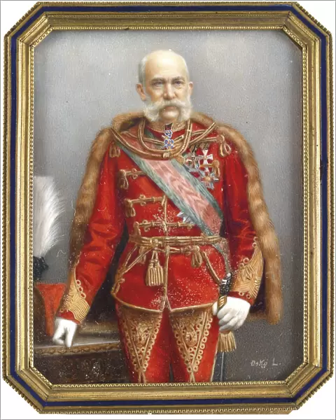 Portrait of Franz Joseph I of Austria in Hungarian Uniform. Artist: Osko, Lajos (1865-1922)