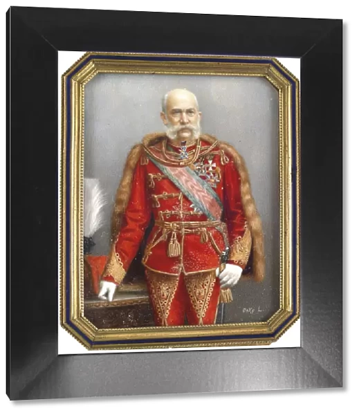 Portrait of Franz Joseph I of Austria in Hungarian Uniform. Artist: Osko, Lajos (1865-1922)