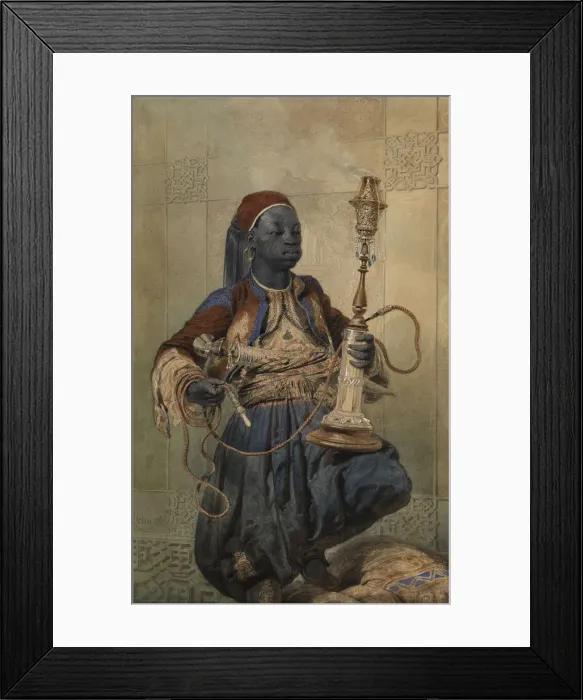 Framed Print : Nubian with a Waterpipe, 1862. Artist: Zichy, Mihaly (1827-1906) Framed Print : Nubian with a Waterpipe, 1862. Artist: Zichy, Mihaly (1827-1906)